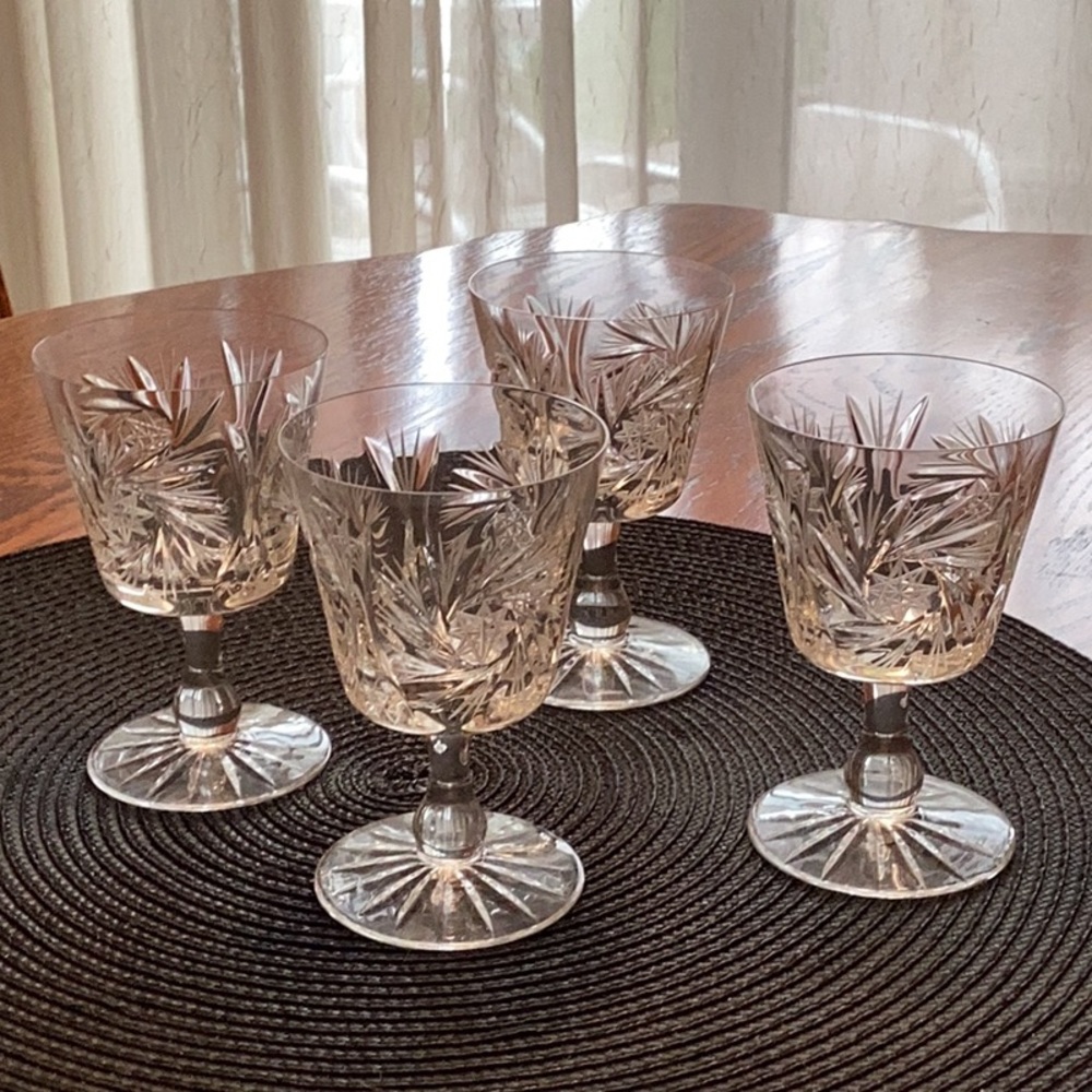 Vintage Cordial Crystal Glasses.